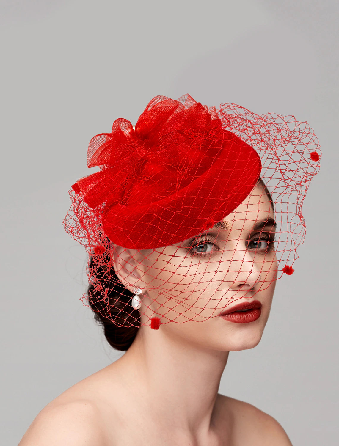 Wholesale Fascinators Hats Headpiece Feathers Net Pillbox Hat Wedding Valentine's Day Valentine Horse Race Ladies Day With Feather Cap Headpiece Headwear